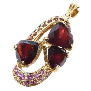 【K18】 豪華！ ガーネット アメジスト ペンダントトップ イエローゴールド 18金 garnet amethyst pendent charm yellow gold◇J