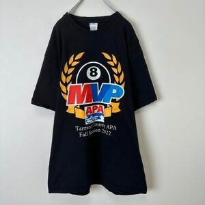 ビンテージ　古着　APA 8ボール　ビリヤード　メンズプリント　半袖Tシャツ　黒