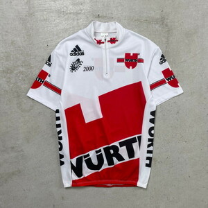 00年代 スペイン製 VUELTA ESPANA 2000 WURTH adidas サイクリングジャケット サイクルジャージ メンズXL相当