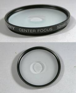 Sony 　(636)　 美品・レンズフィルタ　52mm 　Central Focus　（紫外線防止、レンズ保護）　ソニー