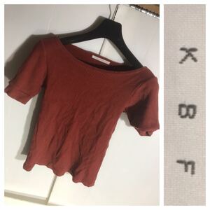 KBF ケービーエフ アーバンリサーチ 日本製 赤茶 レンガ色 ポリ綿 半袖 サーマル カットソー Tシャツ ONE