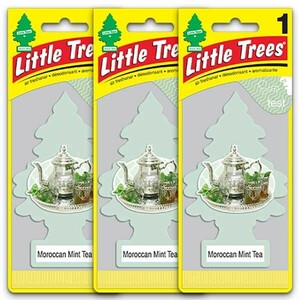 リトルツリー モロッコミントティー エアフレッシュナー 3枚セット 正規品 芳香剤 Little Trees アメリカン雑貨 アメ雑