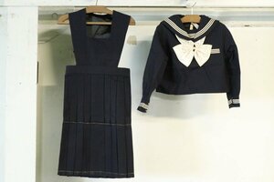 TB526未使用 セーラー服 学生服◇リボン/スカーフ/白線/女学生/昭和レトロ/当時物/標準/制服/上着/デッドストック/古道具タグボート