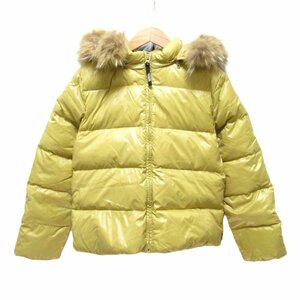 良品 PYRENEX ピレネックス outdoor collection フード付き ダウンジャケット 00 イエロー ◆