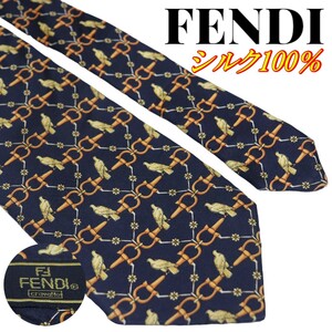 FENDI フェンディ 総柄 ハト柄 派手柄 シルクネクタイ ブランドネクタイ イタリア製