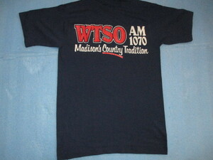 希少アメリカ　WTSO　AM1070ラジオ局　Tシャツ　色紺　サイズ M　古着