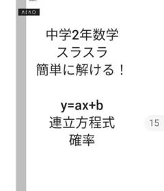 数学中学二年生の苦手な単元克服・関数と確率と資料の問題