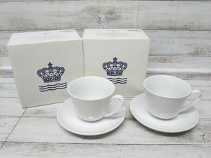 ROYAL COPENHAGEN ロイヤルコペンハーゲン WHITE FLUTED ホワイトフルーテッド カップ&ソーサー 2408 064 2客 付属品は画像の物が全てです