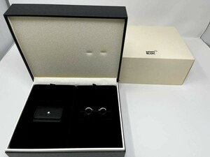 1点のみ 新品 Mont Blanc 118538 STAINLESS STEEL CUFFLINKS WITH ONYX SARTORIAL AND LEATHER