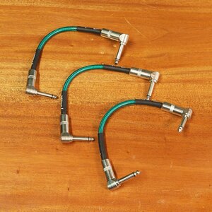 長期在庫品 特価 アウトレット 新品 Fender フェンダー California Instrument Cable, 6 in, GREEN 3本セット パッチケーブル 099-0500-049