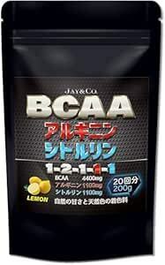 JAY&CO. 無添加人工甘味料 BCAA + アルギニン & シトルリン 国内製造 (レモン, 200g