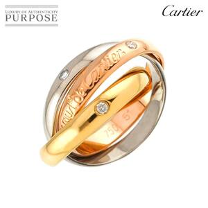 カルティエ Cartier トリニティ ミディアム #51 リング ダイヤ K18 YG WG PG スリーゴールド 750 3連 指輪 Trinity Diamond Ring 90259851