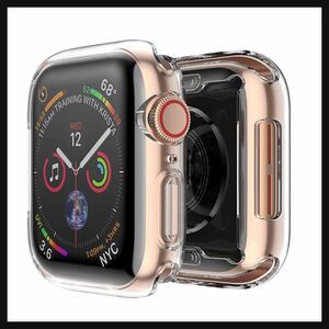 【開封のみ】Apple Watch アップルウォッチ フルカバーケース クリアー Clear 44mm / Series6 Series5 Series4 SE ケース　全面保護