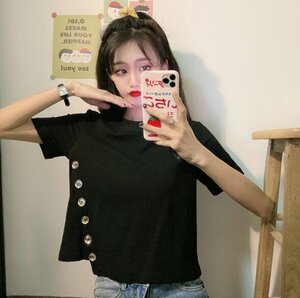 春夏 トップス Tシャツ INS 韓国風 オシャレ レディースファッション XL ホワイト