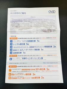 【郵便無料】日本スキー場開発 株主優待券 1冊 100株保有 2025年10月31日まで