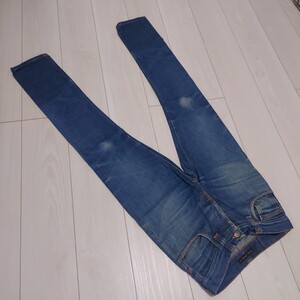 【正規品】Nudie JeansヌーディージーンズGRIM TIM/Org. Dry GreencastデニムパンツW27 イタリア製