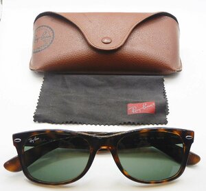 Ray・Ban レイバン☆サングラス NEW WAYFARER ニュー ウェイファーラー RB2132 902 52□18 ブラウン べっこうモチーフ☆美品☆E1024896