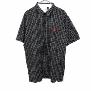 Dickies 半袖シャツ 2XLサイズ ディッキーズ ビックサイズ チェック柄 ブラック レッド 古着卸 アメリカ仕入 t2206-3318