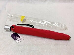 14110/新品タグ付 タナペット de luxe Umbrella スプリング式 折り畳み傘 パール 赤 50cm デッドストック