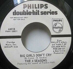 4SEASONS BIG GIRL DONT CRY シングルレコード