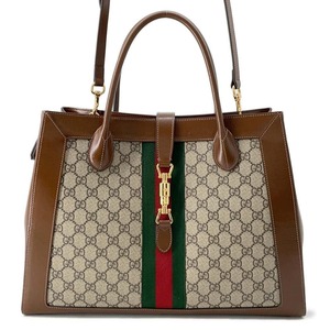 グッチ トートバッグ ジャッキー 1961 GGスプリーム ラージ 649015 GUCCI 2wayショルダーバッグ 【安心保証】