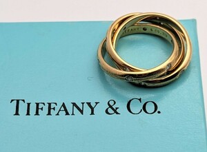 TIFFANY　ティファニー　トリニティー　ビンテージ　１８金イエローゴールド　１８Pダイヤ