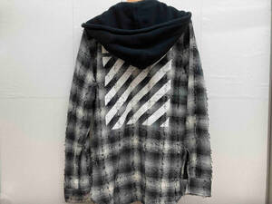 OFF WHITE OMGA035F17596018 Diag White Check Sweat オフホワイト バイアスチェック フード付きシャツ