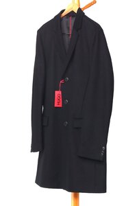 ヒューゴ・ボス メンズ チェスターコート ウール＆カシミア ブラック サイズ48 HUGO BOSS COAT 50456693 10218859 BLACK 新品