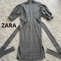 US.S/M ZARA 佐々木希着 ボリュームスリーブ ロングワンピース