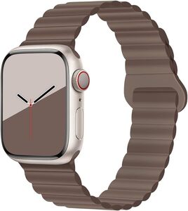 FRESHCLOUD コンパチブル apple watch バンド 磁吸引式ループ 自由調整 交換ベルト apple watch series 柔らかい チョコレート E46