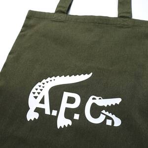 A.P.C .× LACOSTEラコステ TOTEトートバッグ カーキ