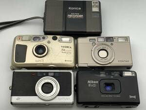 Yashica T4 Super / Fujifilm NATURA / Konica RECOREDER / Contax Tix コンパクトフィルムカメラ 5点セット ジャンク【1円〜】