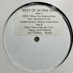 【レアコンピ】Best of UK R&B Vol.1 ADM When You Wanna Move Meja How Crazy Are You? Jennifer Brown Heaven Come Down Tolu