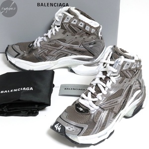 44 29cm 新品 BALENCIAGA RUNNER HIGH TOP スニーカー グレー バレンシアガ ランナー ハイ トップ シューズ ダッド 灰 ブラウン 白 黒