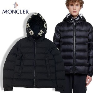 3 国内正規品 MONCLER モンクレール SALZMAN DOWN JACKET サルズマン ナイロン ダウンジャケット フードロゴ ブルゾン 0 ブラック