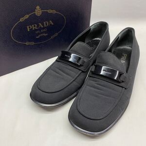 Y■ PRADA プラダ ローファー サイズ37 23.5〜24㎝相当 ブラック 黒 箱付き イタリア製 靴底本革 靴 シューズ ブランド靴 レディース