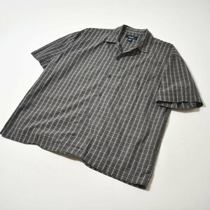 ★90s ヴィンテージ ノーティカ NAUTICA チェック柄 パジャマ シャツ L グレー系 ビンテージ 古着 開襟 ルームウェア オーバーサイズ★