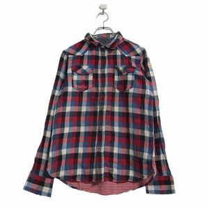 DIESEL 長袖 チェック ネル シャツ キッズ XL レッド ブルー ホワイト ディーゼル ウエスタンシャツ 古着卸 アメリカ仕入 a510-5737