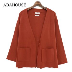 ABAHOUSE アバハウス 通年 ノーカラー ウォッシャブル ニット カーディガン 羽織り Sz.48　メンズ　C3T09659_A#L