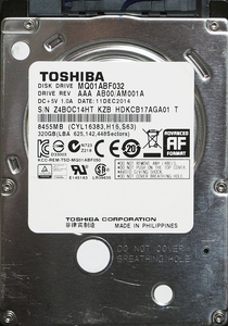 TOSHIBA MQ01ABF032 2.5インチ 7mm SATA600 320GB 40回 16390時間