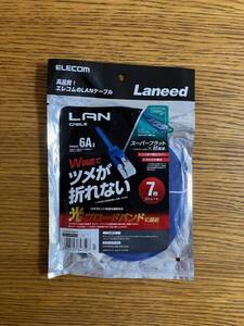 【未開封】 ELECOM エレコム　LANケーブル　LD-GFATBM70　7m　ブルーメタリック　スーパーフラット　category6A準拠　10ギガビット対応