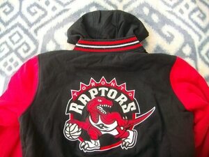 トロント ラプターズ 黒リバーシブルジャケット 極美品 L Toronto Raptors NBA Jeff Hamilton製 ジェフハミルトン