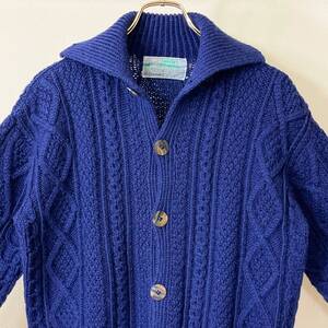 希少《 Good Condition / ARAN ISLANDS 》90s 2000s 美品【 Galway Bay Products アランセーター ブルー カーディガン ビンテージ 】