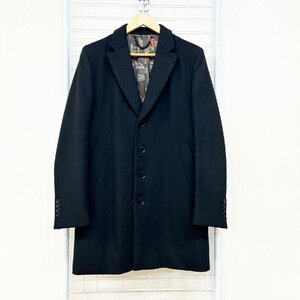 Paul Smith London ポールスミス ウール チェスター コート ロング ユニオンジャック 黒 ブラック メンズ Hs11-86