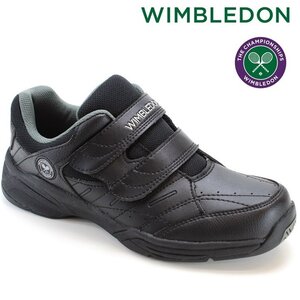 ウィンブルドン スニーカー メンズ WIMBLEDON WB053 ブラック ベルクロスニーカー メンズ 靴 男性 シューズ マジックテープ 4E 幅広 25.0cm