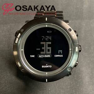 中古 SUUNTO ESSENTIAL CARBON エッセンシャルカーボン SS021215000 プレミアム アウトドア ウォッチ メンズ ブラック QZ CR2032