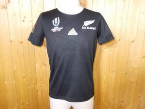 b275◆adidas ALL BLACKS RUGBY WORLD CUP 2019 ゲームシャツ◆アディダス オールブラックス 日本 JAPAN サイズ不明 黒 ゆうパケット 6I