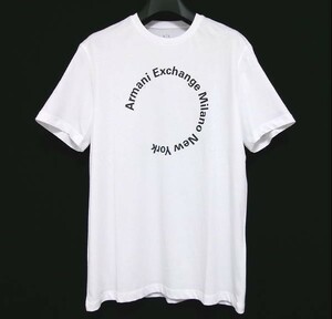 新品★ARMANI EXCHANGE★アルマーニ エクスチェンジ★半袖クルーネック Tシャツ★M★オーガニックコットン★ホワイト★サークルロゴ