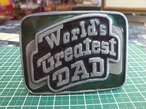 バックル　ディア・ダディ 嘘つき父さんの秘密　Ｗｏｒｌｄ’ｓ　Ｇｒｅａｔｅｓｔ　ＤＡＤ　ヴィンテージ　ベルト　非鉄　真鍮　ＵＳＡ製