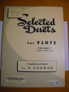 ヴォックスマン編 セレクテッド・デュエット第１巻 フルート2重奏曲集　初中級　SELECTED DUETS FOR FLUTE,VOL.1 (ED.VOXMAN)　RUBANK